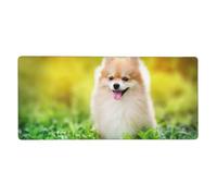 KYSANOL Cute Puppy Dog In Spring Park,Mouse Pad Large Desk Pad Computer Keyboard Mouse Mat With Non Slip Rubber Base 40 x 90 cm