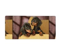 KYSANOL Dachshund Puppies Pets Dogs Small Dachshund,Mouse Pad Large Desk Pad Computer Keyboard Mouse Mat With Non Slip Rubber Base 40 x 90 cm