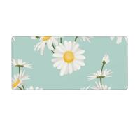 KYSANOL Daisy Lush Flower Floral,Mouse Pad Large Desk Pad Computer Keyboard Mouse Mat With Non Slip Rubber Base 40 x 90 cm