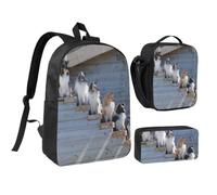 KYSANOL Dogs Border Collie Shetland SheepDogs Alaskan,Student Backpack,Lunch Bag,Pencil Case 3 Piece Set