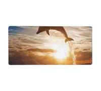 KYSANOL Dolphin Jumping From Shining Water,Mouse Pad Large Desk Pad Computer Keyboard Mouse Mat With Non Slip Rubber Base 40 x 90 cm