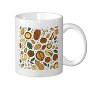 KYSANOL Doodle Style Nuts Seeds, Ceramic Cup Ceramics Mug Tea Cup Coffee Mugs 330 ml
