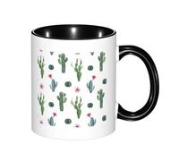KYSANOL Drawstring Backpack Cactus Flower Succulent Cacti, Ceramics Mug Tea Cup Coffee Mugs Ceramic Cup 330 ml