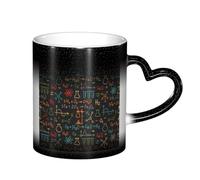 KYSANOL Educational Chemistry Equation Experiment, Ceramics Mug Heat Sensitive Color Changing Mug Coffee Mugs Ceramic Cup 330 ml