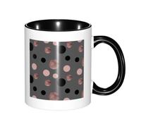 KYSANOL Elegant Faux Pink Black Circles, Ceramics Mug Tea Cup Coffee Mugs Ceramic Cup 330 ml