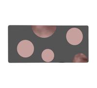 KYSANOL Elegant Faux Rose Gold Blush Pink Black Circles,Mouse Pad Large Desk Pad Computer Keyboard Mouse Mat With Non Slip Rubber Base 40 x 90 cm