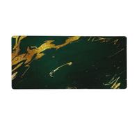KYSANOL Emerald Deep Green Earth Tones Gold Marble,Mouse Pad Large Desk Pad Computer Keyboard Mouse Mat With Non Slip Rubber Base 40 x 90 cm