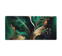 KYSANOL Emerald Green Marble,Mouse Pad Large Desk Pad Computer Keyboard Mouse Mat With Non Slip Rubber Base 40 x 90 cm