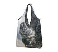 KYSANOL English Cocker Spaniel Large Curly Ears Black,Shopping Bags Reusable Grocery Bags Foldable Tote Bags Large Capacity Carry Bag
