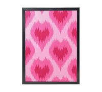 KYSANOL Ethnic Style Hand Drawn Hearts, Wall Art Prints Black Frame Decorative Painting Wall Hanging For Home 30 x 40 cm