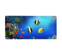 KYSANOL Fish Plants Tropical Marine Nature Life Seaweed,Mouse Pad Large Desk Pad Computer Keyboard Mouse Mat With Non Slip Rubber Base 40 x 90 cm