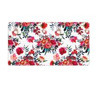 KYSANOL Floral Bright Chic Red Navy Bouquets,Mouse Pad Large Desk Pad Computer Keyboard Mouse Mat With Non Slip Rubber Base 40 x 70 cm