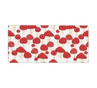 KYSANOL Fly Agaric Red Mushrooms Pattern,Mouse Pad Large Desk Pad Computer Keyboard Mouse Mat With Non Slip Rubber Base 40 x 90 cm