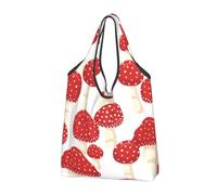 KYSANOL Fly Agaric Red Mushrooms,Shopping Bags Reusable Grocery Bags Foldable Tote Bags Large Capacity Carry Bag