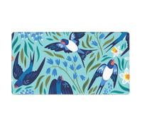 KYSANOL Flying Swallows Spring Flowers,Mouse Pad Large Desk Pad Computer Keyboard Mouse Mat With Non Slip Rubber Base 40 x 70 cm