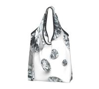 KYSANOL Gems Diamond Jewelry Jewels Luxury Printed,Shopping Bags Reusable Grocery Bags Foldable Tote Bags Large Capacity Carry Bag