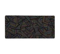 KYSANOL Geometric Linear Rainbow 3D Printed,Mouse Pad Large Desk Pad Computer Keyboard Mouse Mat With Non Slip Rubber Base 40 x 90 cm