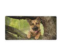 KYSANOL German Shepherd Dog Tree,Mouse Pad Large Desk Pad Computer Keyboard Mouse Mat With Non Slip Rubber Base 40 x 90 cm