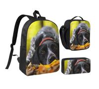 KYSANOL German Shorthaired Pointer Autumn Pets Dogs,Student Backpack,Lunch Bag,Pencil Case 3 Piece Set