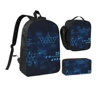 KYSANOL Glowing Mathematical Physics Chemistry Formulas,Student Backpack,Lunch Bag,Pencil Case 3 Piece Set