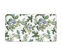 KYSANOL Green Eucalyptus Leaves Printed,Mouse Pad Large Desk Pad Computer Keyboard Mouse Mat With Non Slip Rubber Base 40 x 70 cm