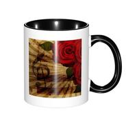 KYSANOL Grunge Rose Vintage Music, Ceramics Mug Tea Cup Coffee Mugs Ceramic Cup 330 ml