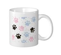 KYSANOL Hand Drawn Colorful Dogs Paws, Ceramic Cup Ceramics Mug Tea Cup Coffee Mugs 330 ml