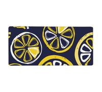 KYSANOL Hand-drawn Lemon, Lemon Slices, Fruit Pattern,Mouse Pad Large Desk Pad Computer Keyboard Mouse Mat With Non Slip Rubber Base 40 x 90 cm