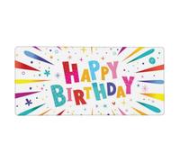KYSANOL Happy Birthday,Mouse Pad Large Desk Pad Computer Keyboard Mouse Mat With Non Slip Rubber Base 40 x 90 cm