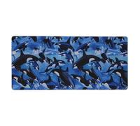 KYSANOL Killer Whales Orcas Sea,Mouse Pad Large Desk Pad Computer Keyboard Mouse Mat With Non Slip Rubber Base 40 x 90 cm