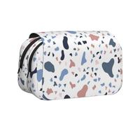 KYSANOL Large Colored Dots On White Background Double Clamshell Pen Case Portable Pencil Pouch with Zipper