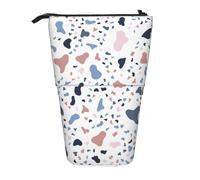 KYSANOL Large Colored Dots On White Background,Telescopic Pencil Case,Stand Pencil Holder with Zipper Pencil Pouch Pen Bag
