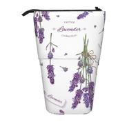 KYSANOL Lavenders On Vintage Colorful Provence,Telescopic Pencil Case,Stand Pencil Holder with Zipper Pencil Pouch Pen Bag