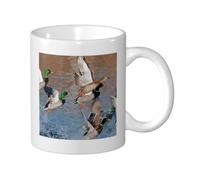 KYSANOL Mallards Duck Hunting Mallard Ducks, Ceramic Cup Ceramics Mug Tea Cup Coffee Mugs 330 ml