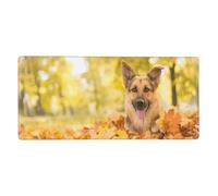 KYSANOL Maple German Shepherd Dog,Mouse Pad Large Desk Pad Computer Keyboard Mouse Mat With Non Slip Rubber Base 40 x 90 cm