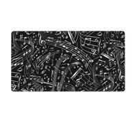 KYSANOL Music Notes Black,Mouse Pad Large Desk Pad Computer Keyboard Mouse Mat With Non Slip Rubber Base 40 x 70 cm