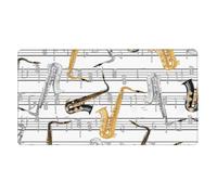 KYSANOL Music Notes Saxophones,Mouse Pad Large Desk Pad Computer Keyboard Mouse Mat With Non Slip Rubber Base 40 x 70 cm
