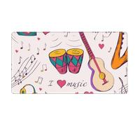 KYSANOL Music Records Blues Music Is My Life Theme,Mouse Pad Large Desk Pad Computer Keyboard Mouse Mat With Non Slip Rubber Base 40 x 70 cm