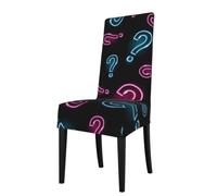KYSANOL Neon Question Mark Seamless,Chair Covers Seat Protector Stretch Dining Chair Slipcover Seat Cover for Chairs