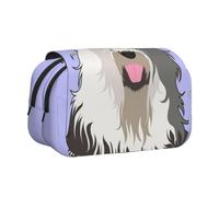 KYSANOL Old English Sheepdog Double Clamshell Pen Case Portable Pencil Pouch with Zipper