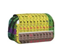 KYSANOL Periodic Table of Elements Chemistry Design Double Clamshell Pen Case Portable Pencil Pouch with Zipper
