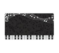 KYSANOL Piano Black Musical Notes,Mouse Pad Large Desk Pad Computer Keyboard Mouse Mat With Non Slip Rubber Base 40 x 70 cm