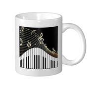 KYSANOL Piano Keyboard Music Note, Ceramic Cup Ceramics Mug Tea Cup Coffee Mugs 330 ml