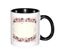 KYSANOL Pink Roses Oval Frame Vintage, Ceramics Mug Tea Cup Coffee Mugs Ceramic Cup 330 ml