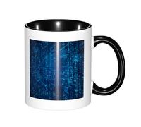 KYSANOL Programmer Blue Binary Code, Ceramics Mug Tea Cup Coffee Mugs Ceramic Cup 330 ml
