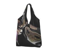 KYSANOL Python Snake,Shopping Bags Reusable Grocery Bags Foldable Tote Bags Large Capacity Carry Bag