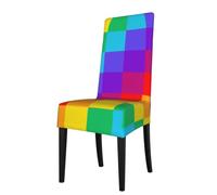 KYSANOL Rainbow Plaid Pattern,Chair Covers Seat Protector Stretch Dining Chair Slipcover Seat Cover for Chairs