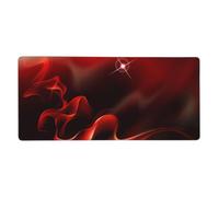 KYSANOL Red Flame Printed,Mouse Pad Large Desk Pad Computer Keyboard Mouse Mat With Non Slip Rubber Base 40 x 90 cm