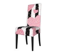 KYSANOL Romantic Heart Rose Gold Sequin Stripe,Chair Covers Seat Protector Stretch Dining Chair Slipcover Seat Cover for Chairs