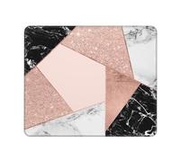 KYSANOL Rose Gold Glitter Black White Marble Geometric, Mouse Pad, Non-Slip Rubber Base Mouse Pad,Waterproof Mouse Mat